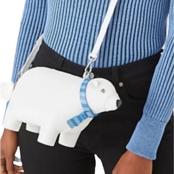 KATE SPADE NWT ARTIC FRIENDS POLAR BEAR CROSSBODY BAG CLUTCH LEATHER - Picture 4 of 11